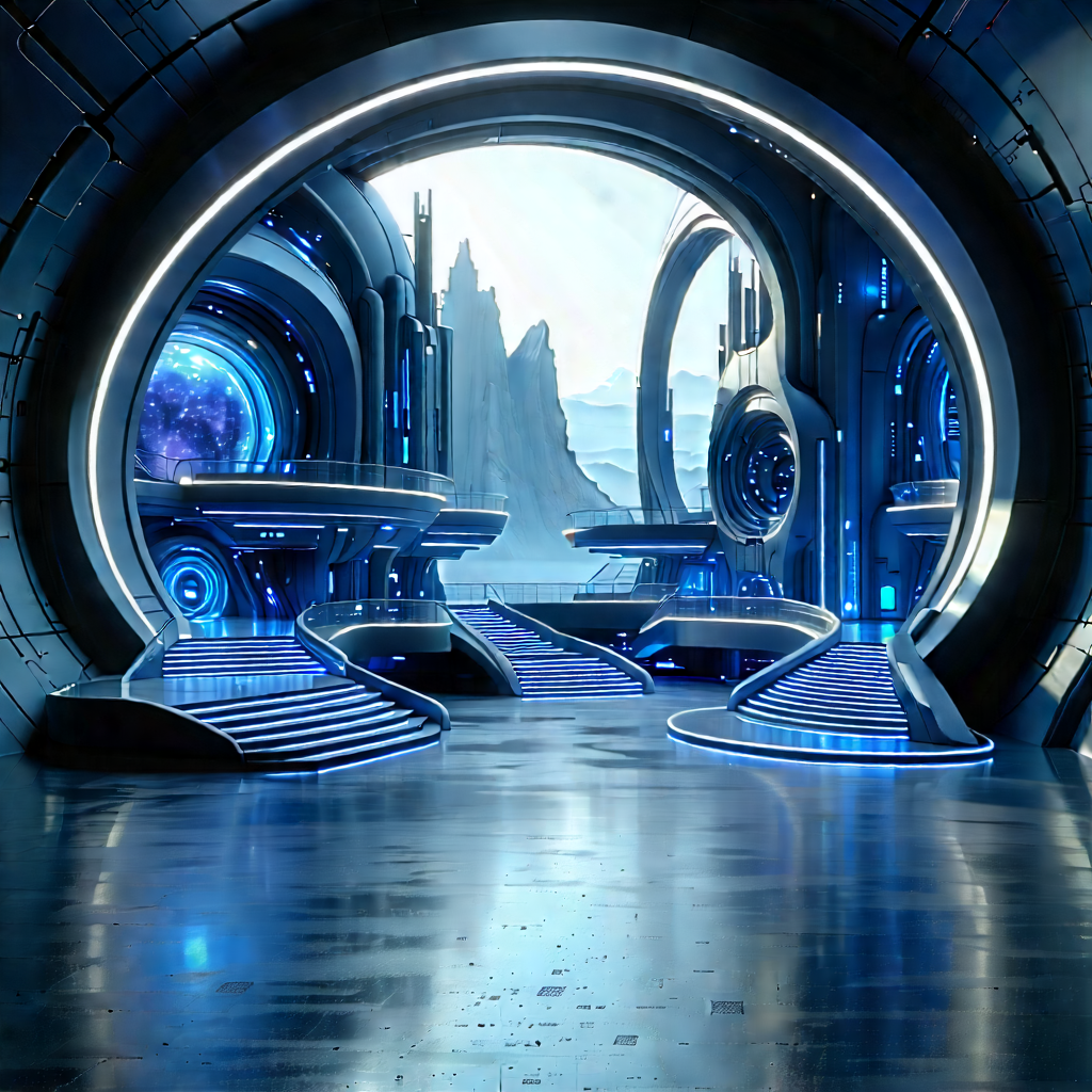 Futuristic Innovation Hub With Futuristic Setting,