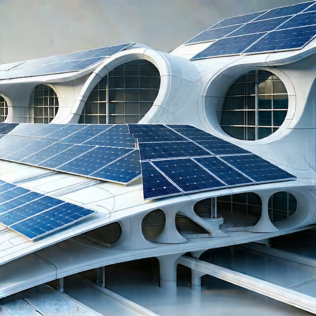 Innovative Renewable Energy (design:1.1) With Large Building