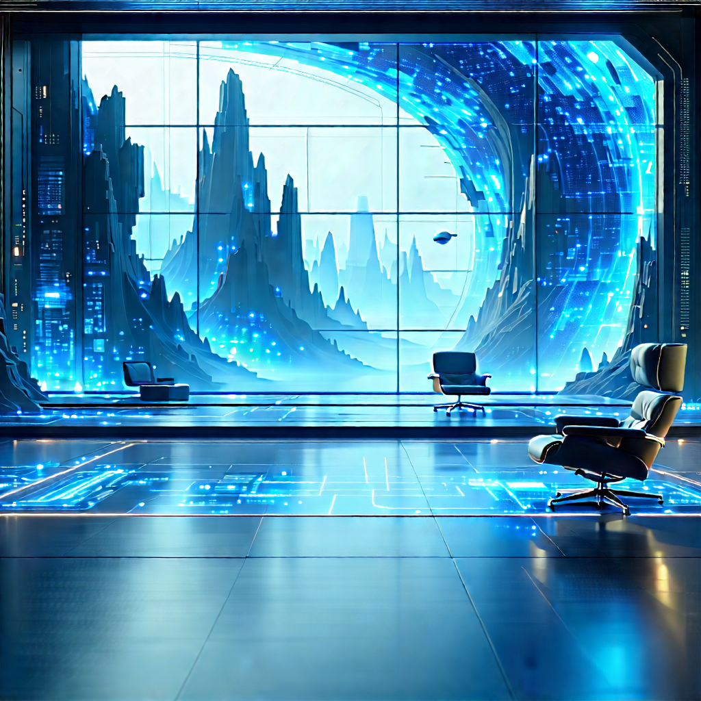 Futuristic Tech Startup Office With Image, There