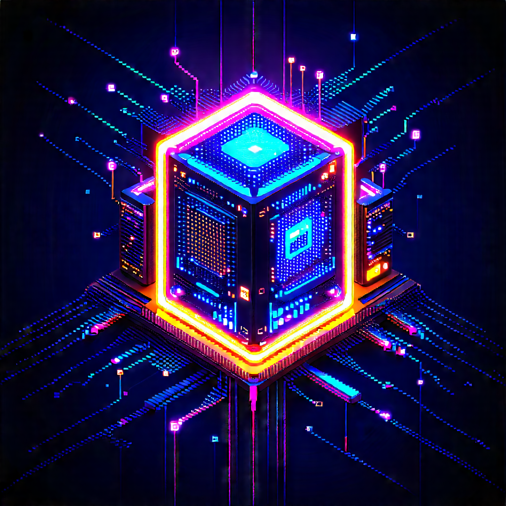 Quantum computer with neon accents