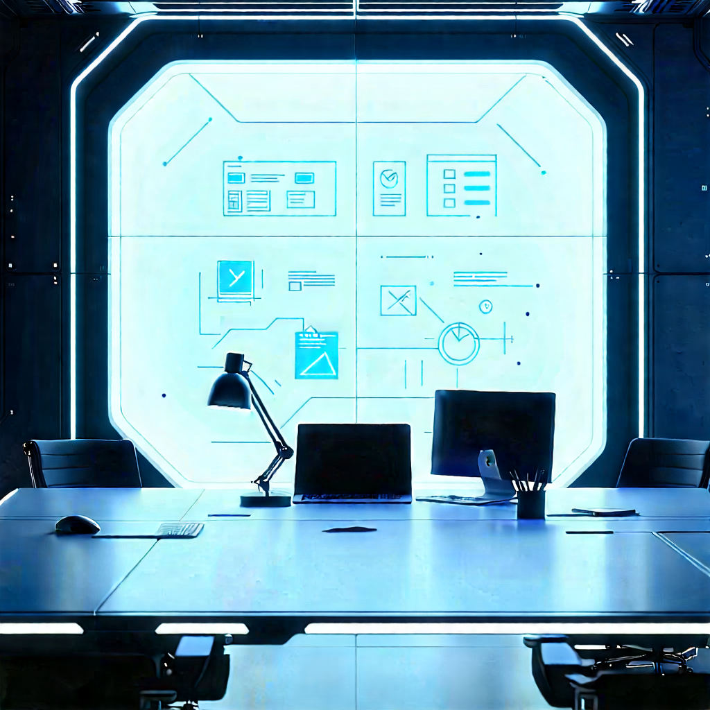 Futuristic tech startup office