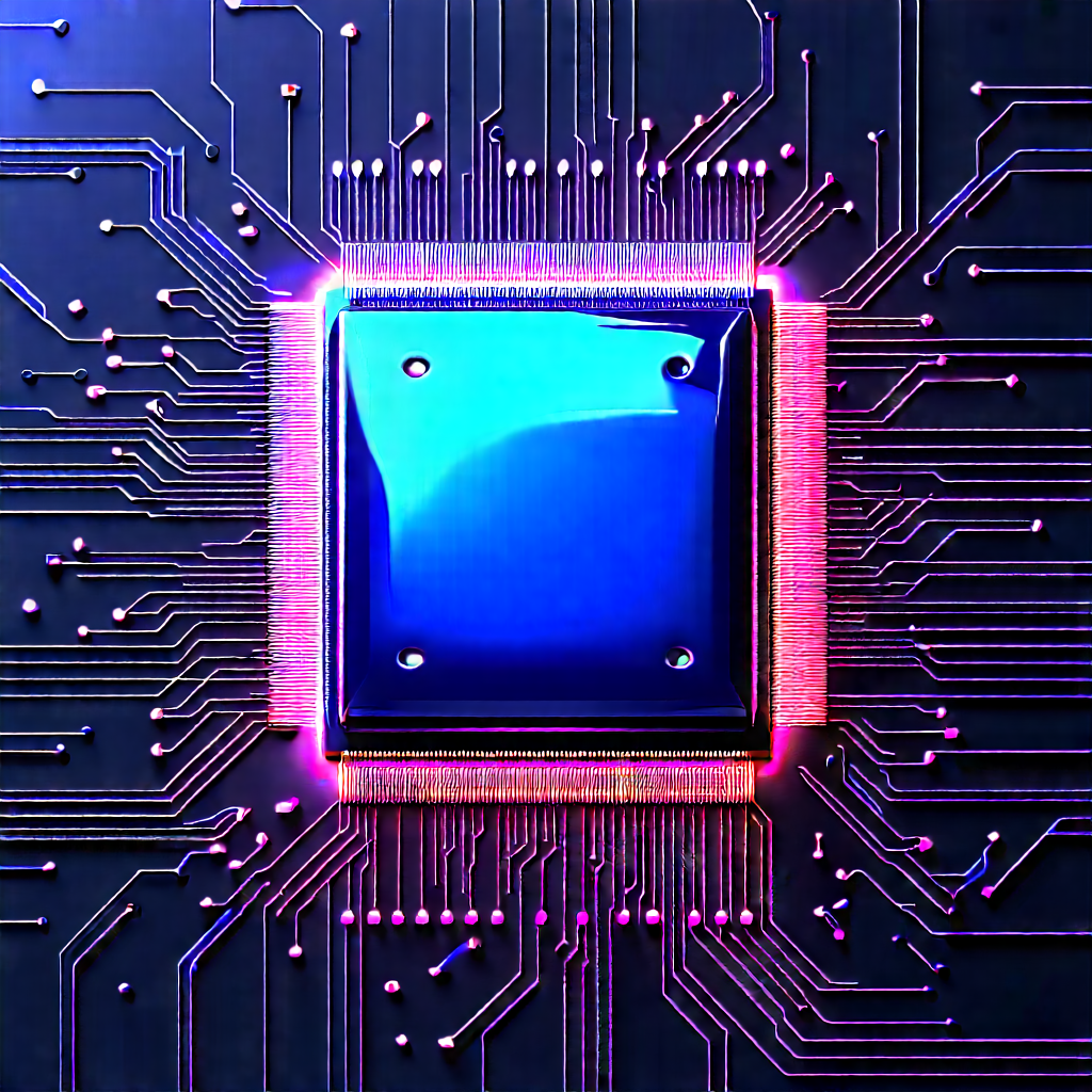 Microchip with neon accents