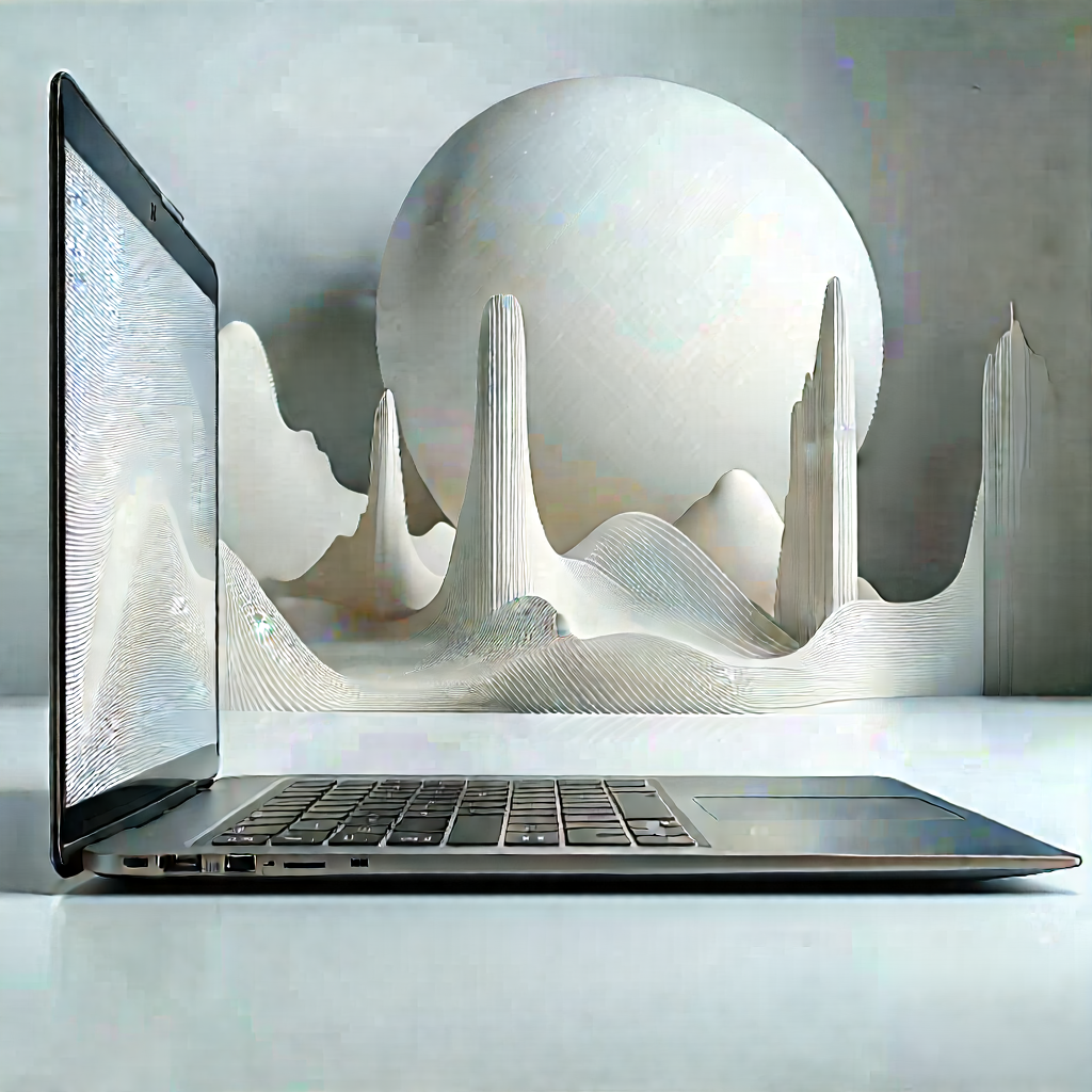 Laptop With Data Visualization With Laptop Computer