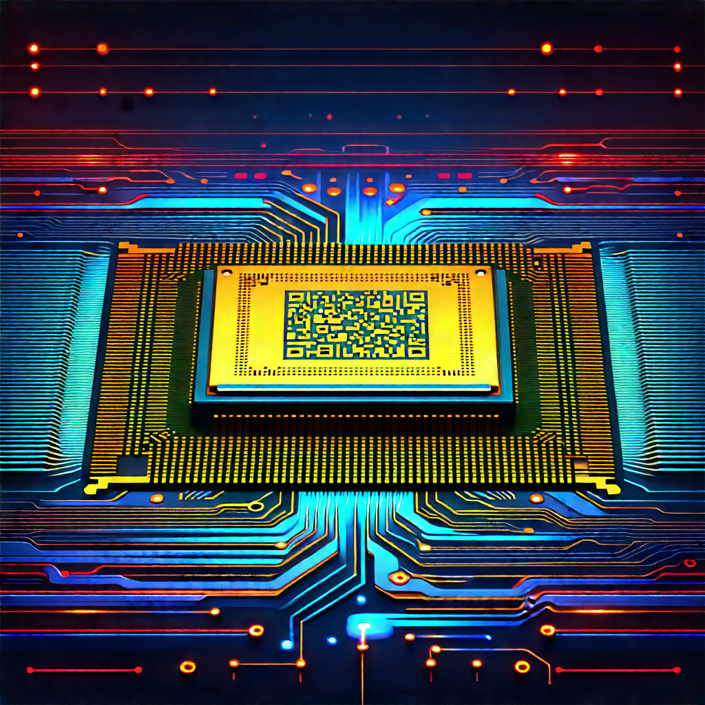 Close-up of microprocessor