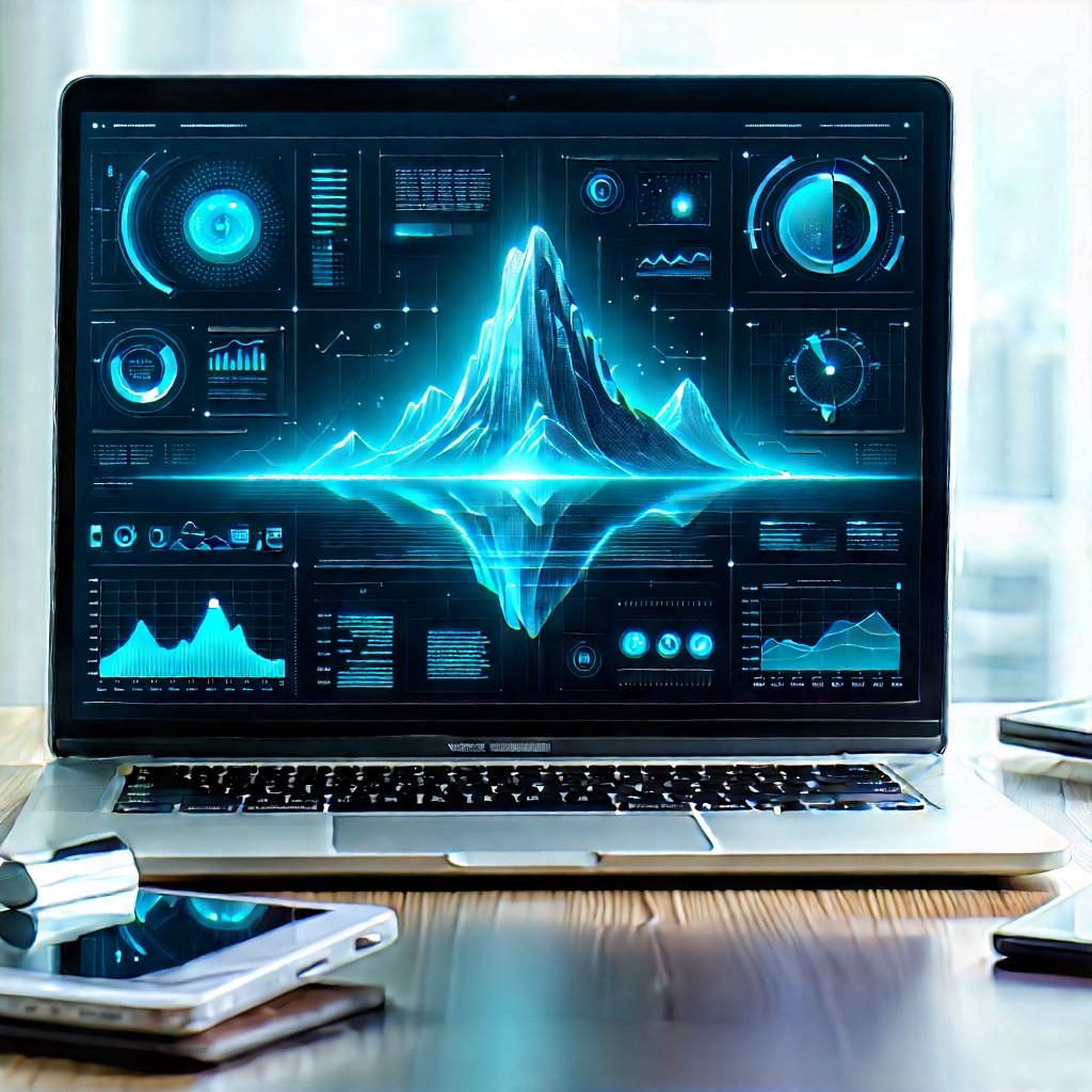 Laptop with data visualization