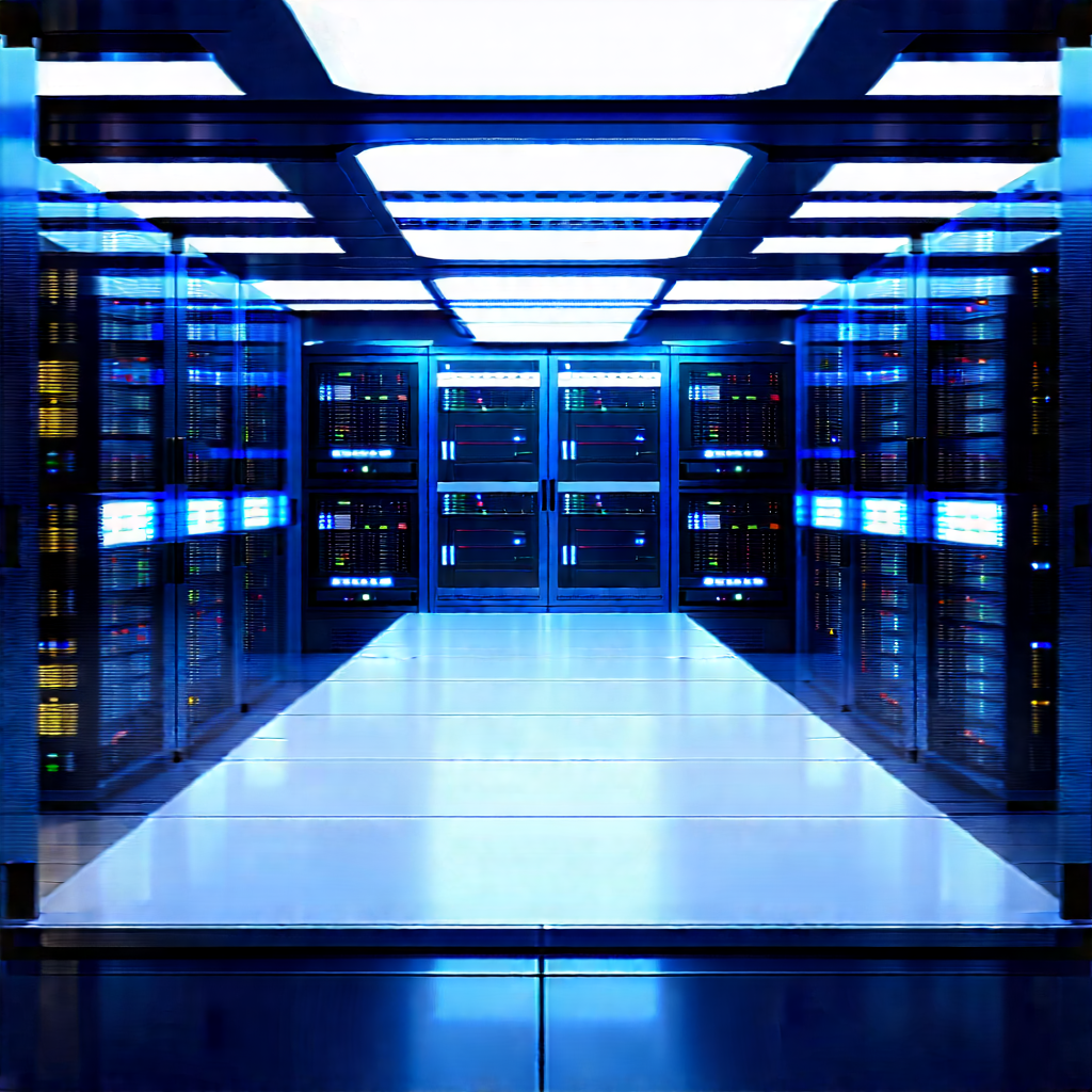 (futuristic:1.28) Server Room With Image, There