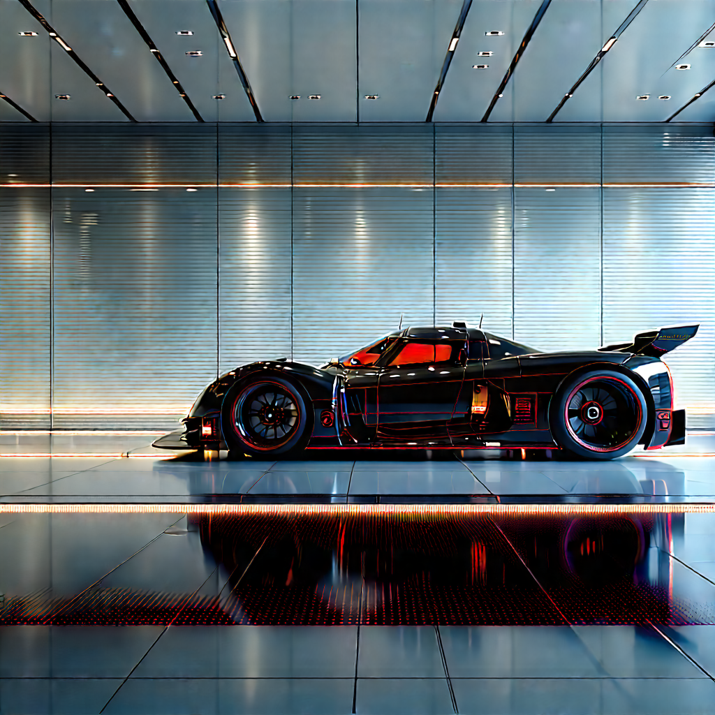 Automotive Technology In Tech Office With Sleek Black