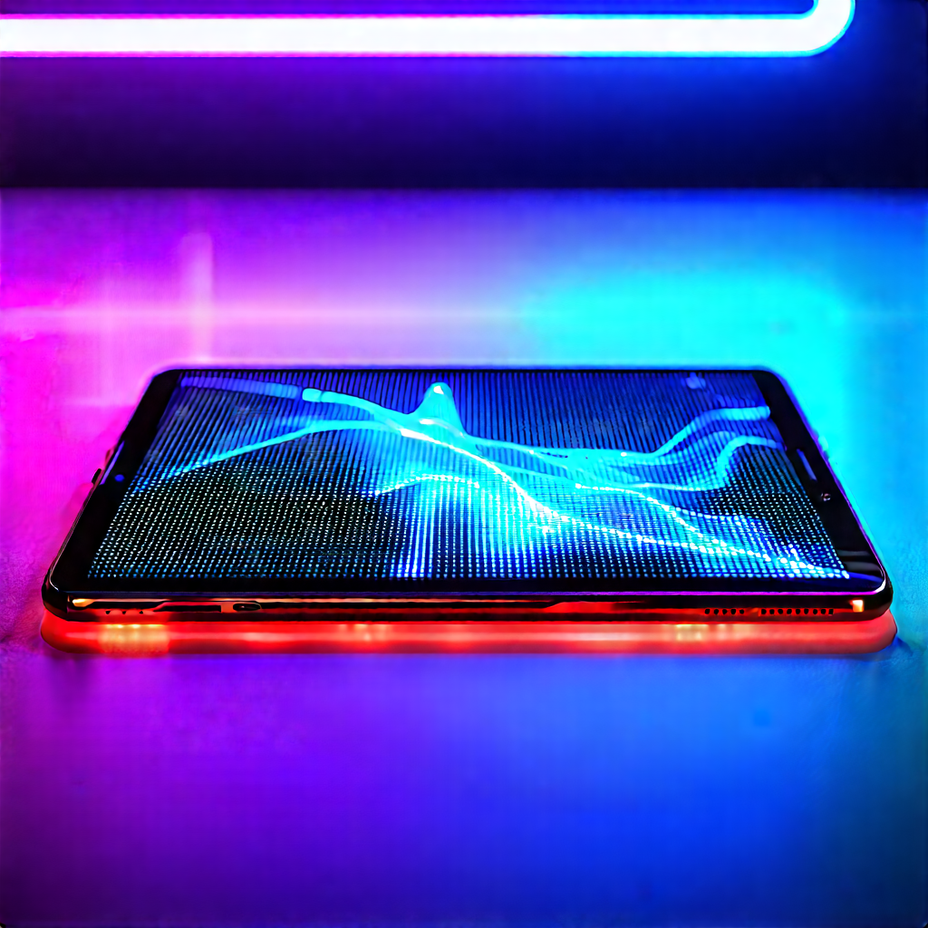 Tablet With Glowing Screen With Cell Phone