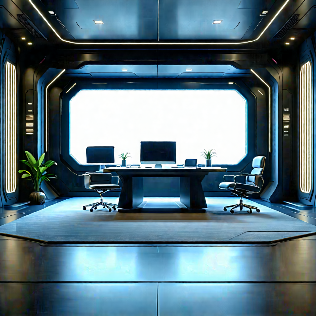 Futuristic Tech Startup Office With Image, There