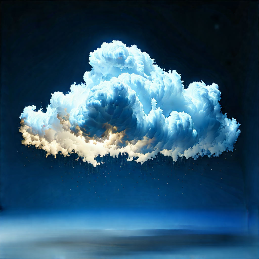 Cloud Computing Visualization With Large, White