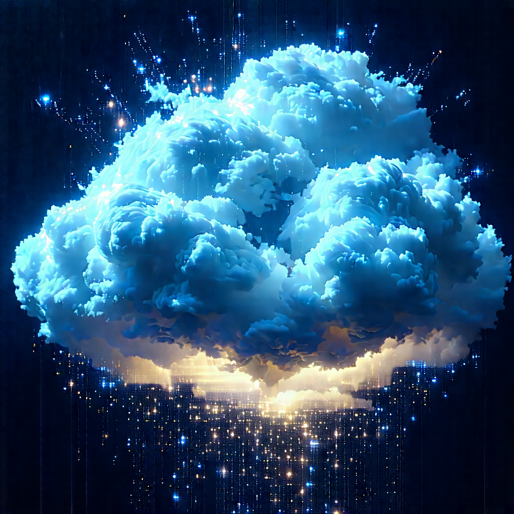 Cloud Computing Visualization With Large, Blue