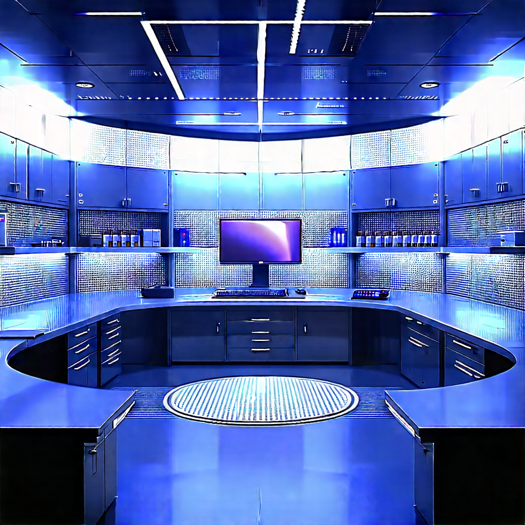 Futuristic Research Laboratory With Image, There