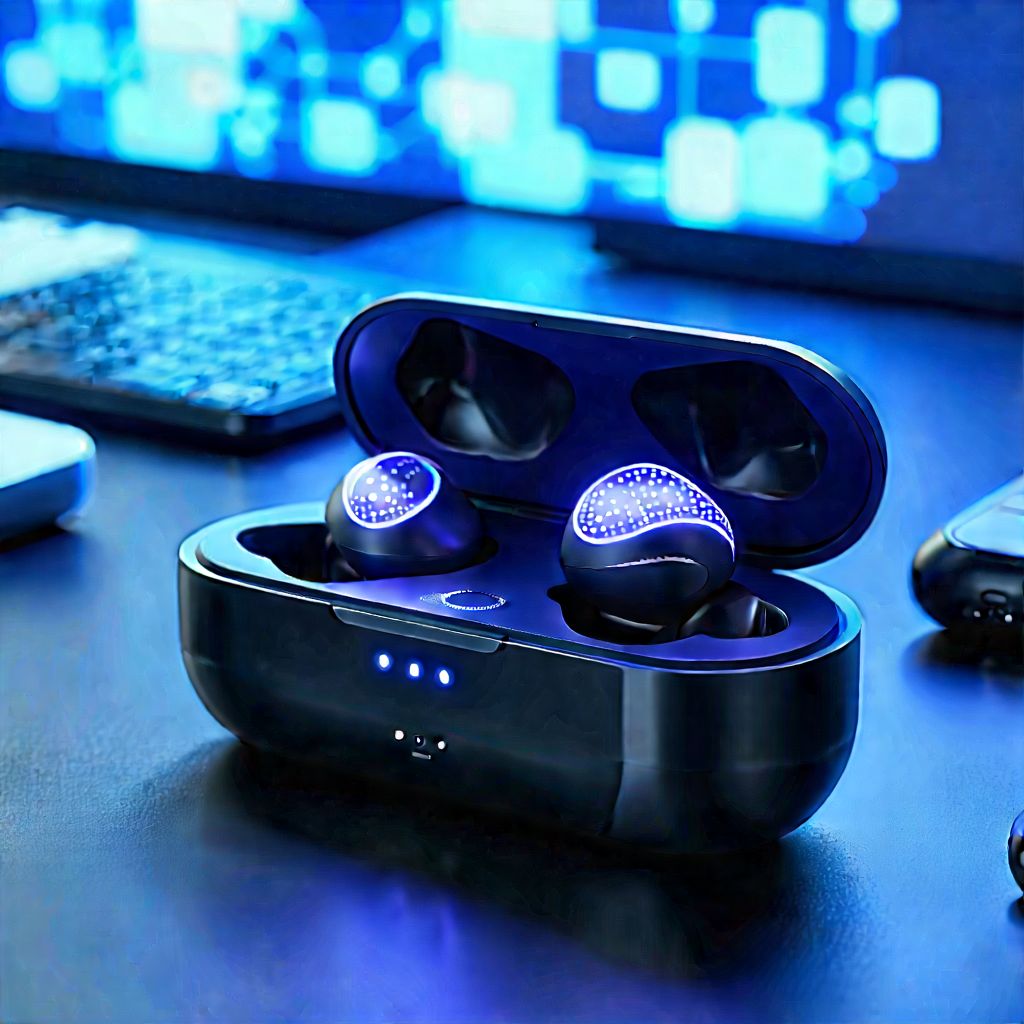 Wireless Earbuds With Streaming Content With Pair Blue