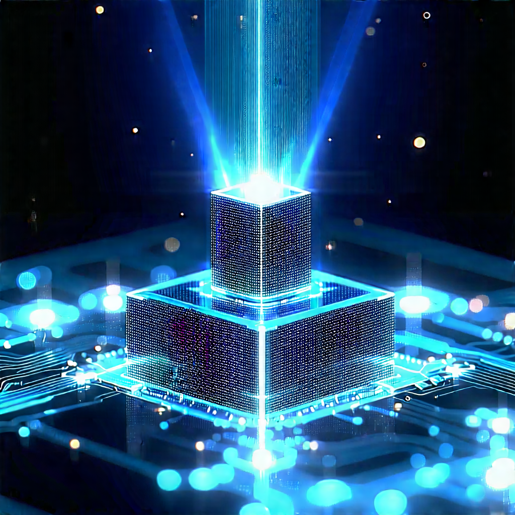 Quantum Computer With Holographic Projection With Blue White