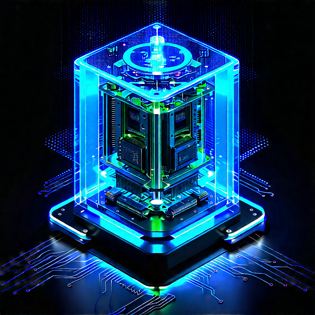 Quantum computer with neon accents