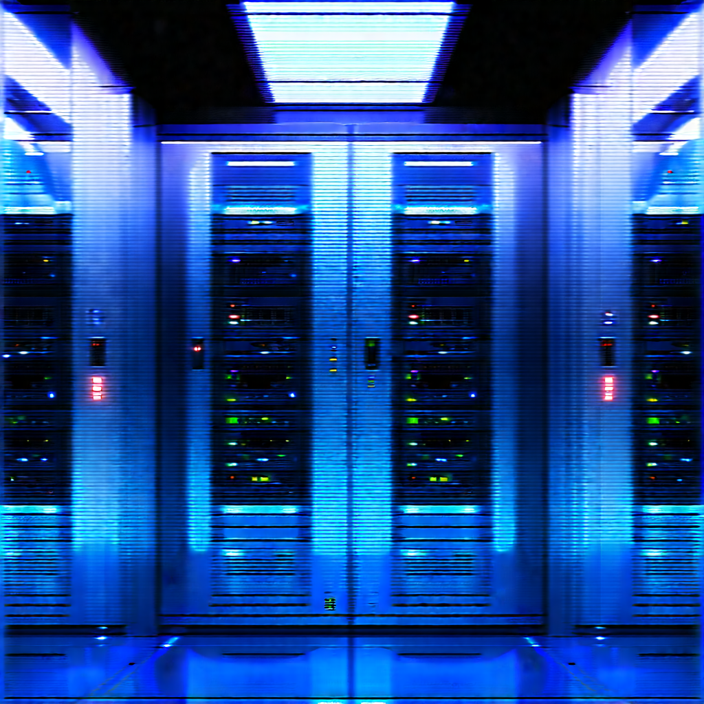 (futuristic:1.47) server room