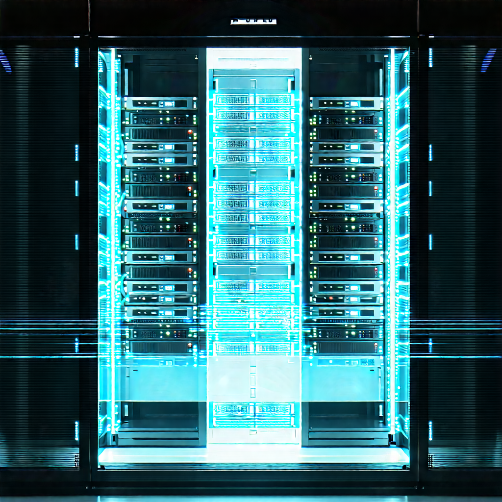 Server rack with holographic projection