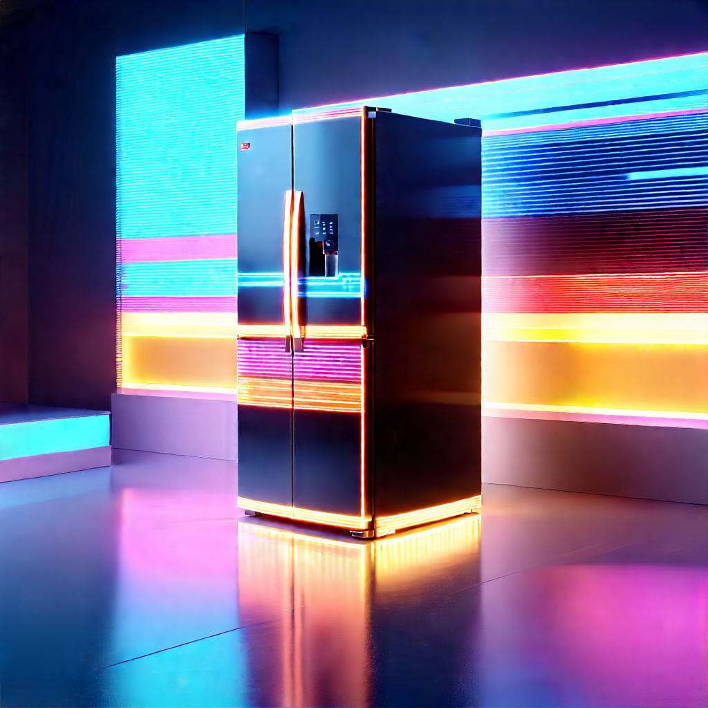 Innovative Smart Appliance Design With Black Refrigerator