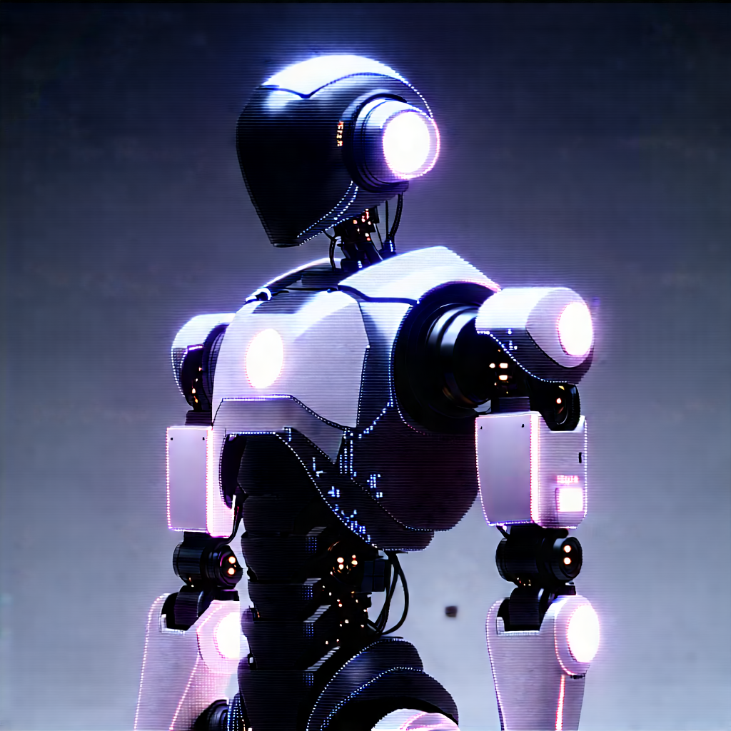 Robot with (digital:1.49) particles