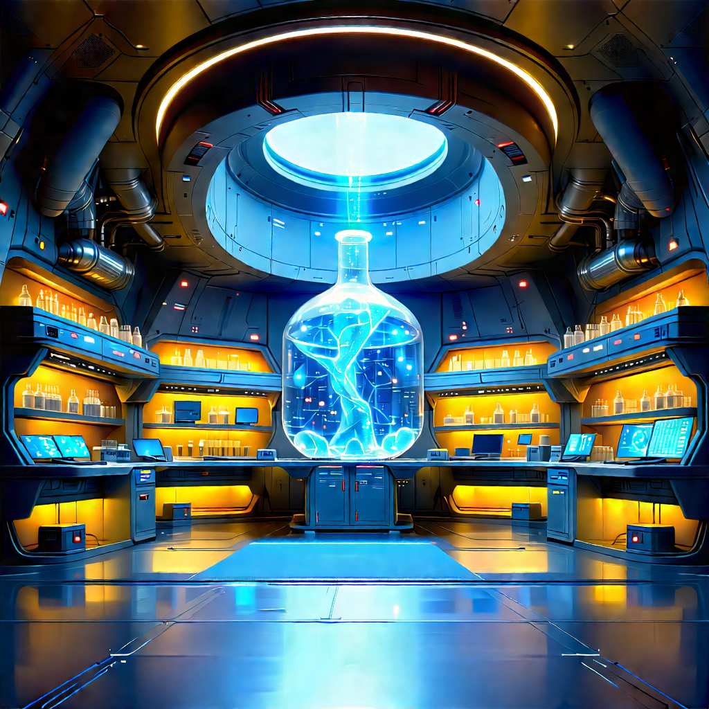 Futuristic Research Laboratory With Futuristic Setting,