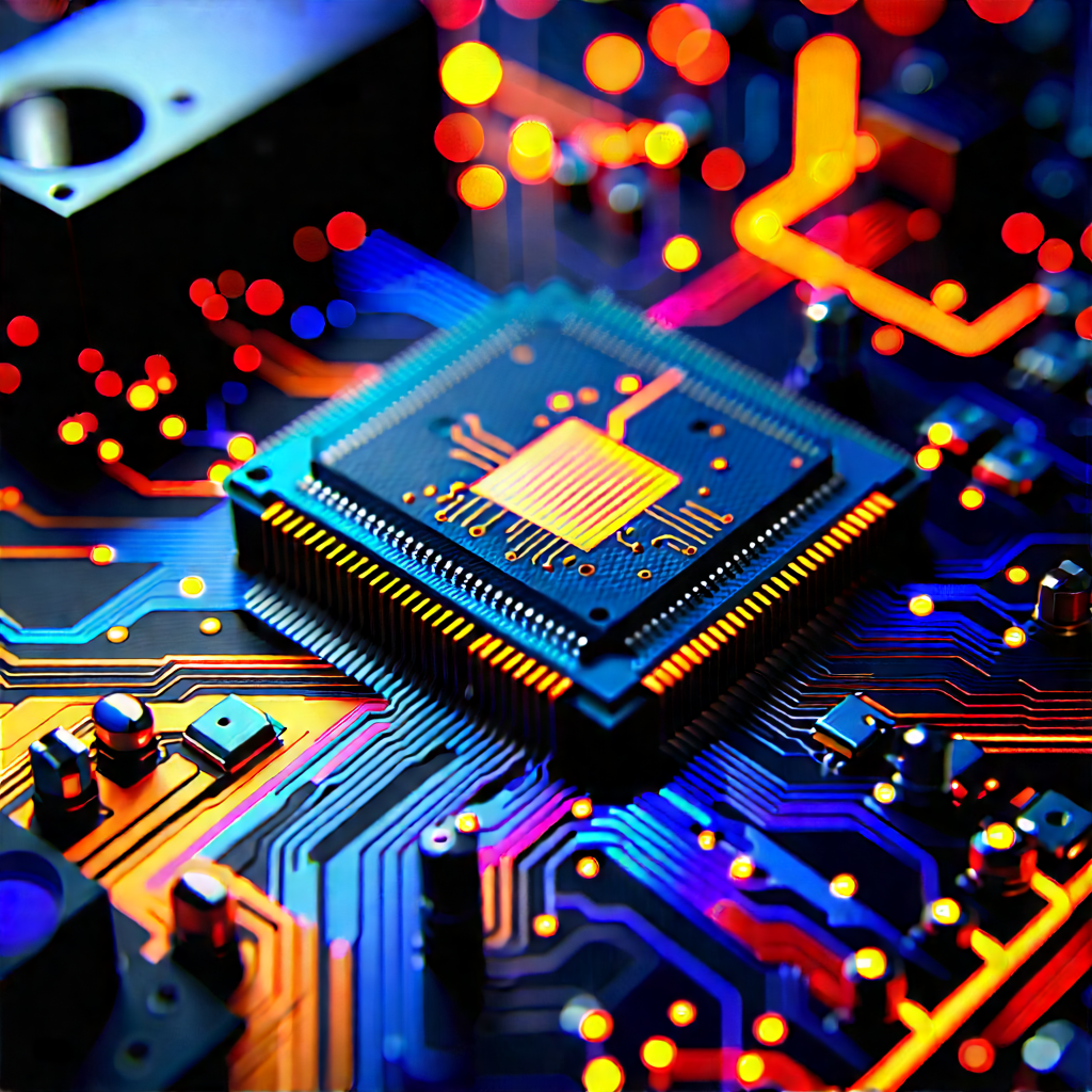 Close-up of electronic circuit