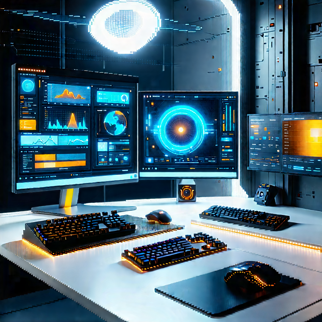 Futuristic digital workspace