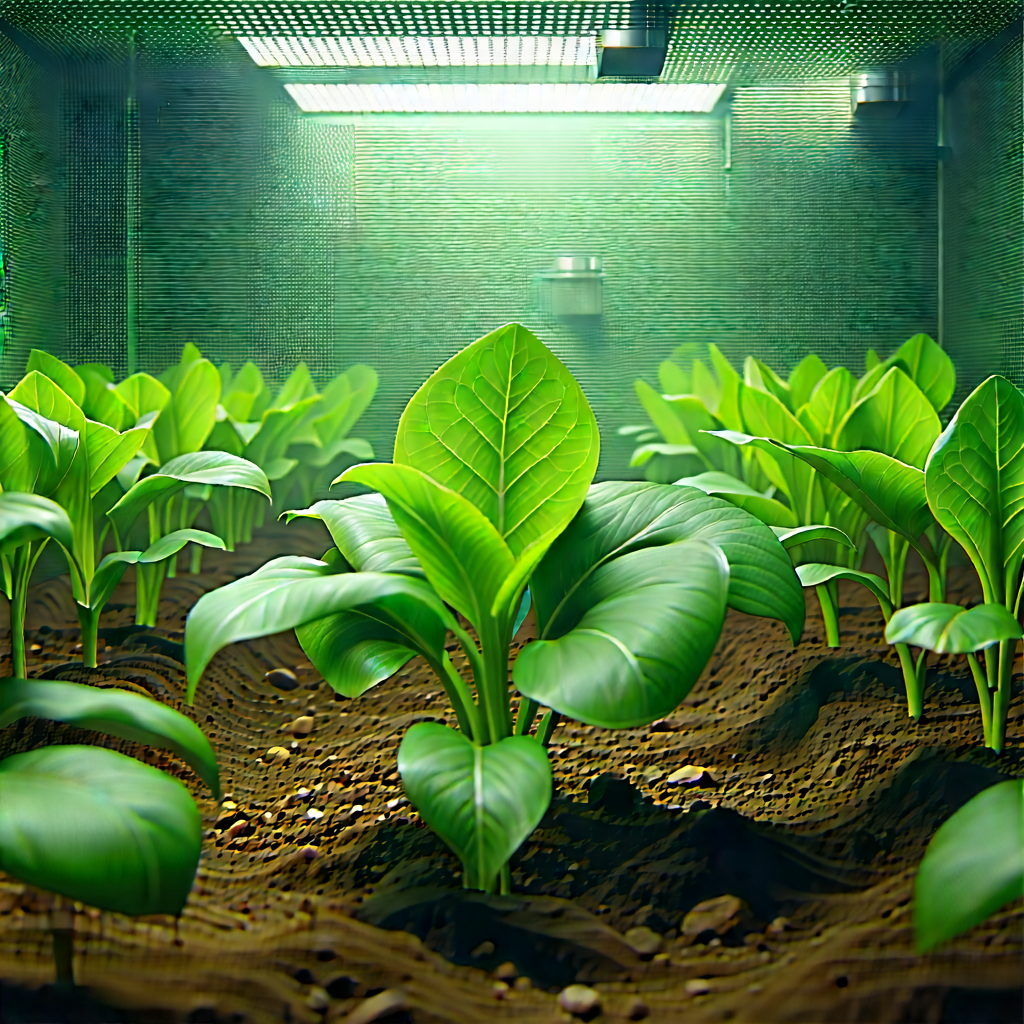 Agricultural Technology In Design Studio With Greenhouse Filled