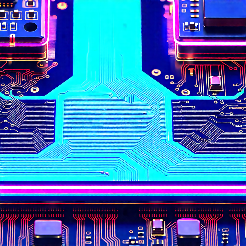 Circuit board with neon accents