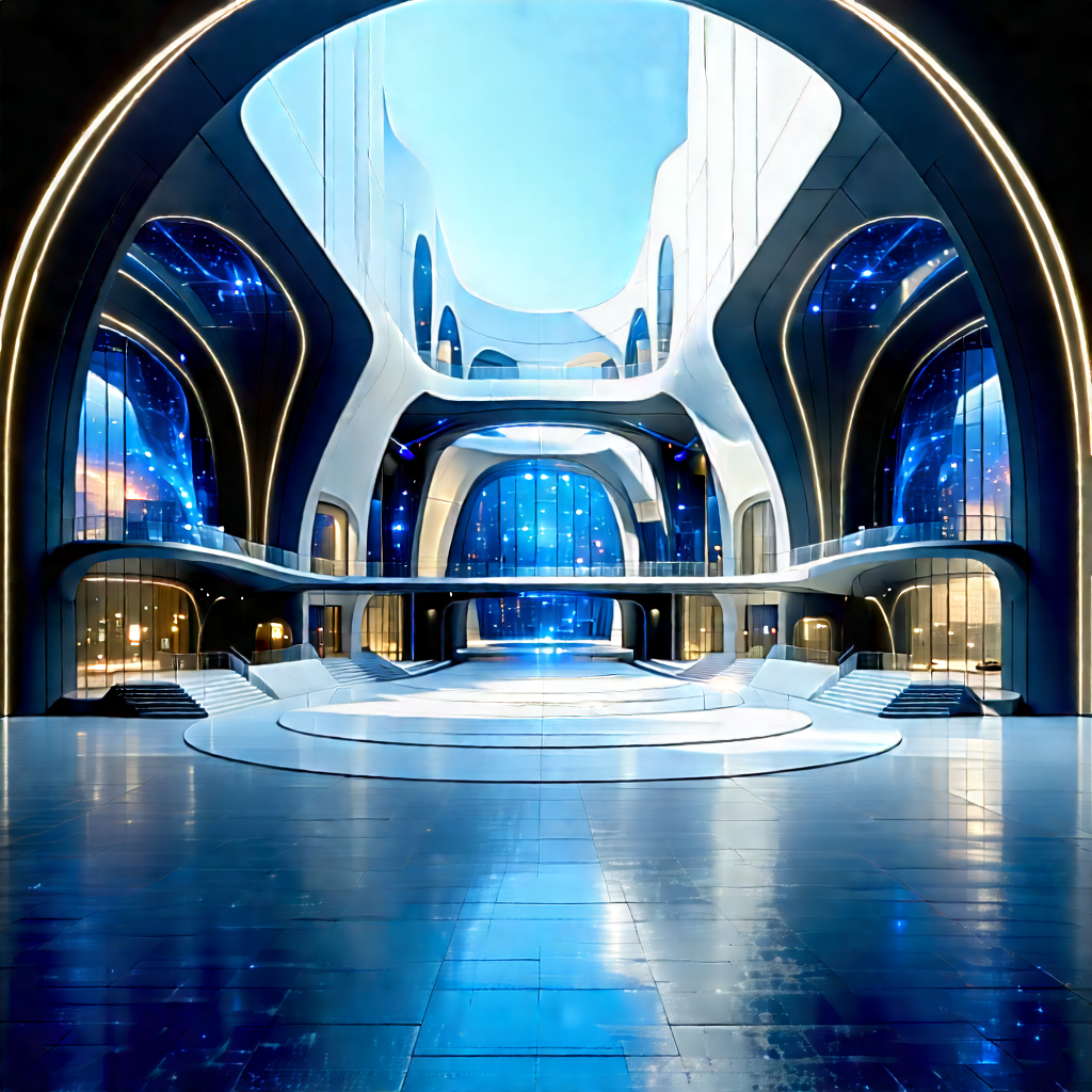Futuristic Innovation Hub With Large, Modern