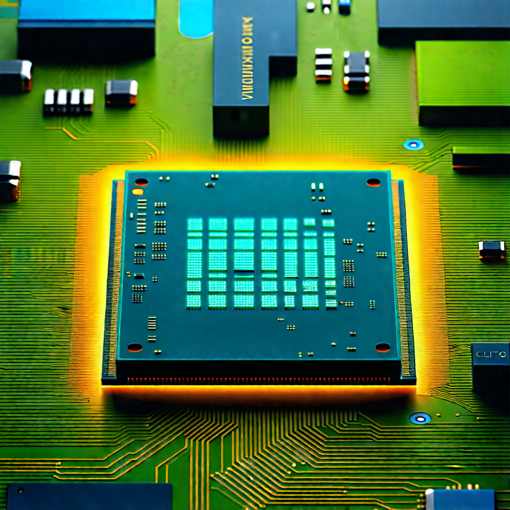 Close-up of microprocessor