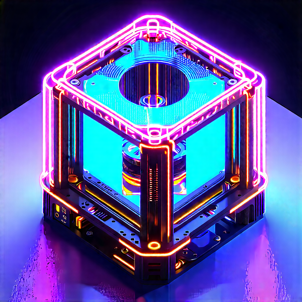 3d printer with neon accents