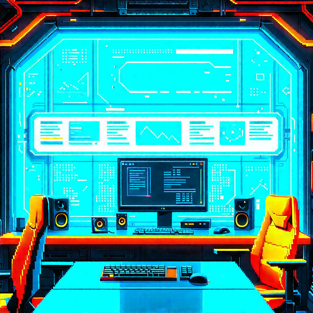 (futuristic:1.18) Tech Startup Office With Image, There