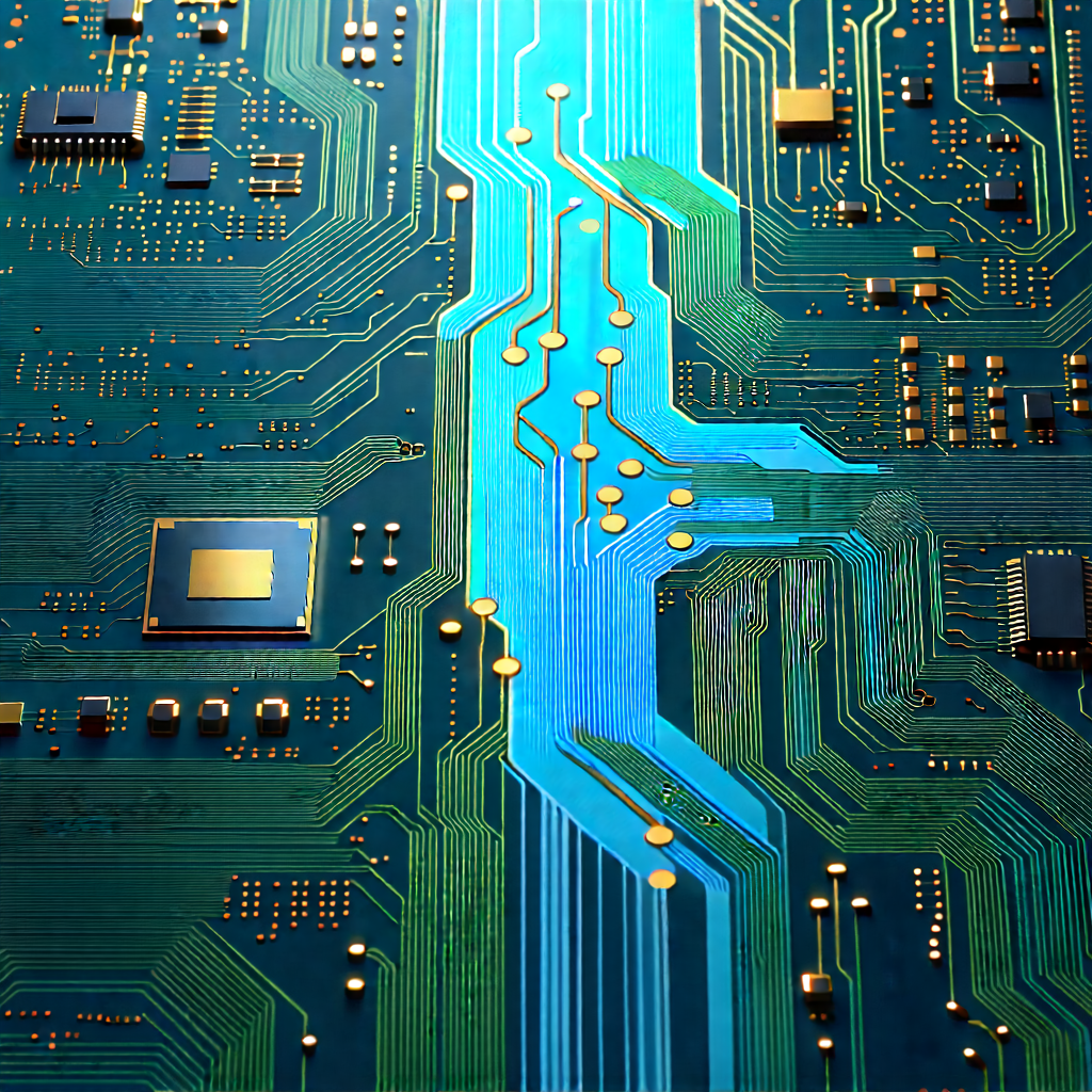 Circuit board with data streams