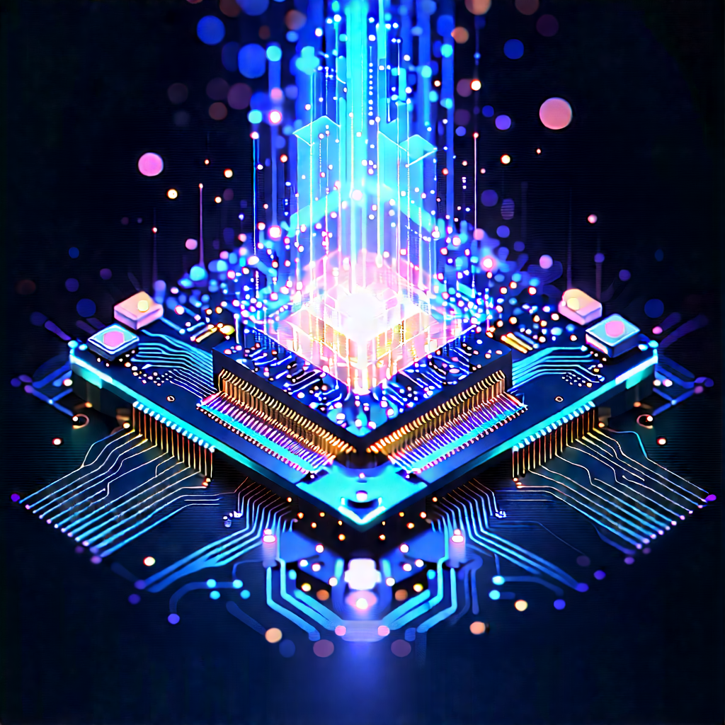 Quantum Computer With Data Streams With Image, There