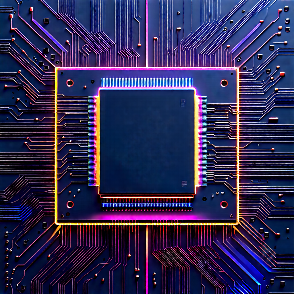 Microchip with neon accents