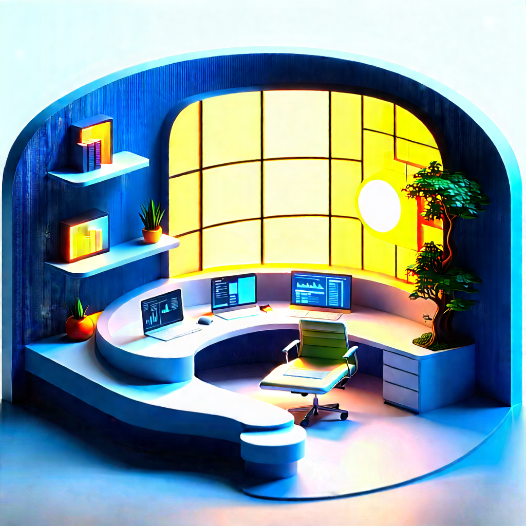 Futuristic tech startup office