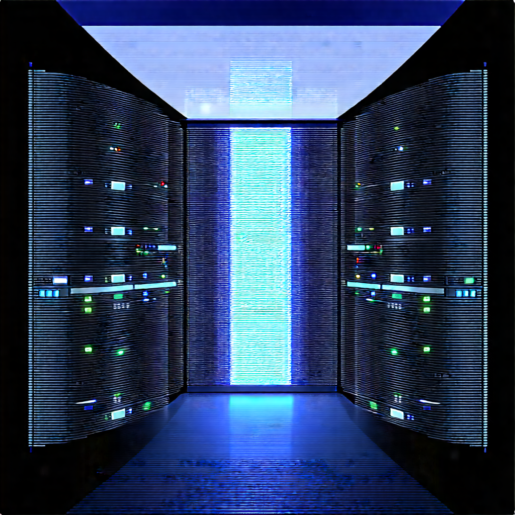 Server rack with holographic projection
