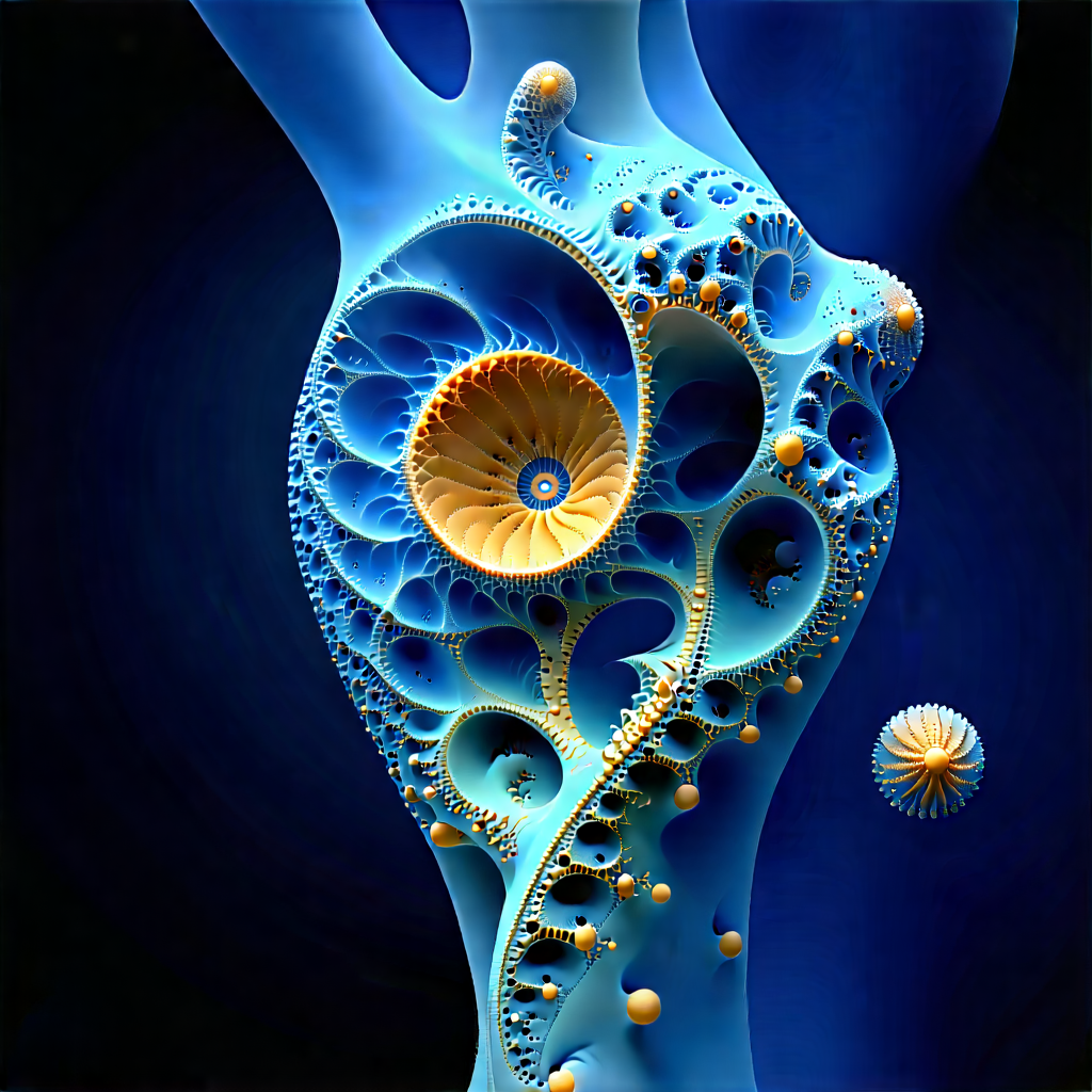 Innovative Medical Technology (design:1.19) With Blue, Spiral-shaped
