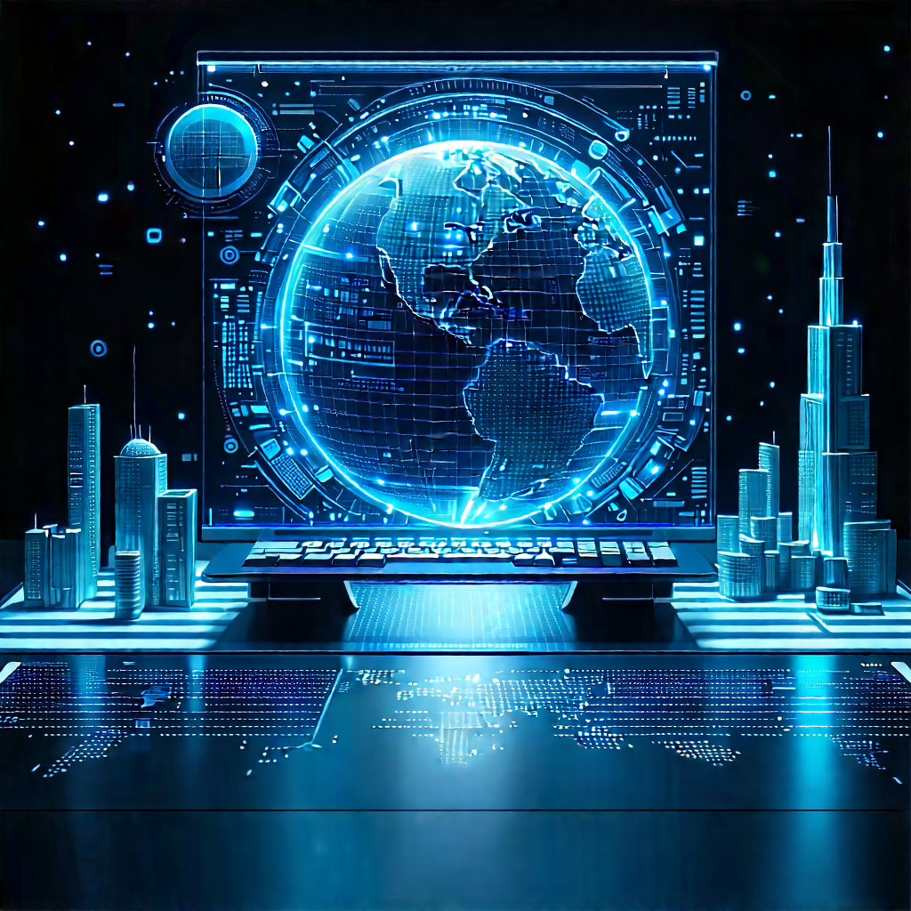 Financial Technology In Tech Office With Computer Monitor