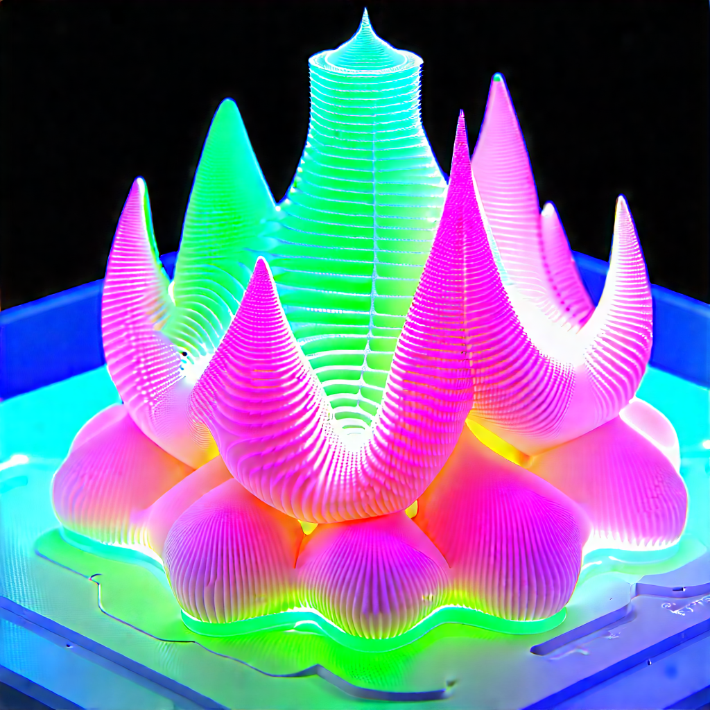 3d printer with neon accents
