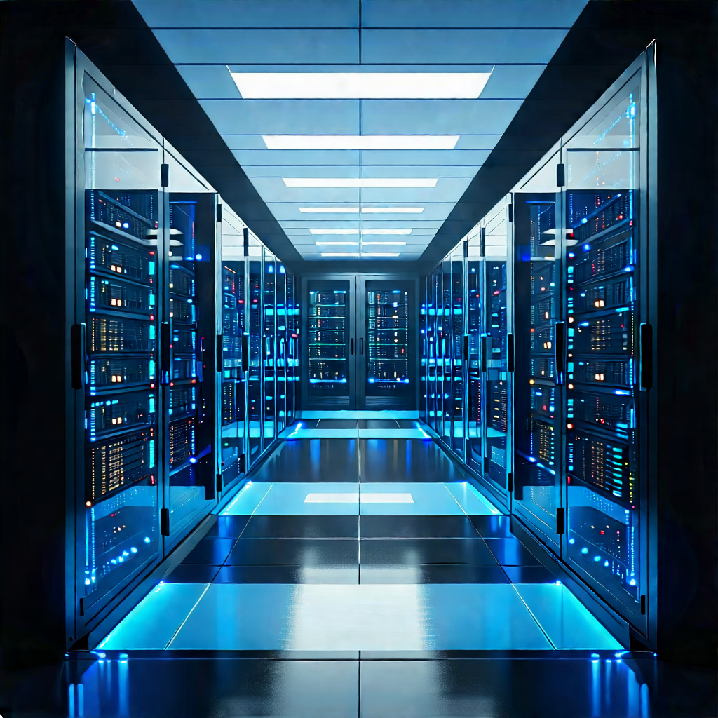 Futuristic Server Room With Image, There