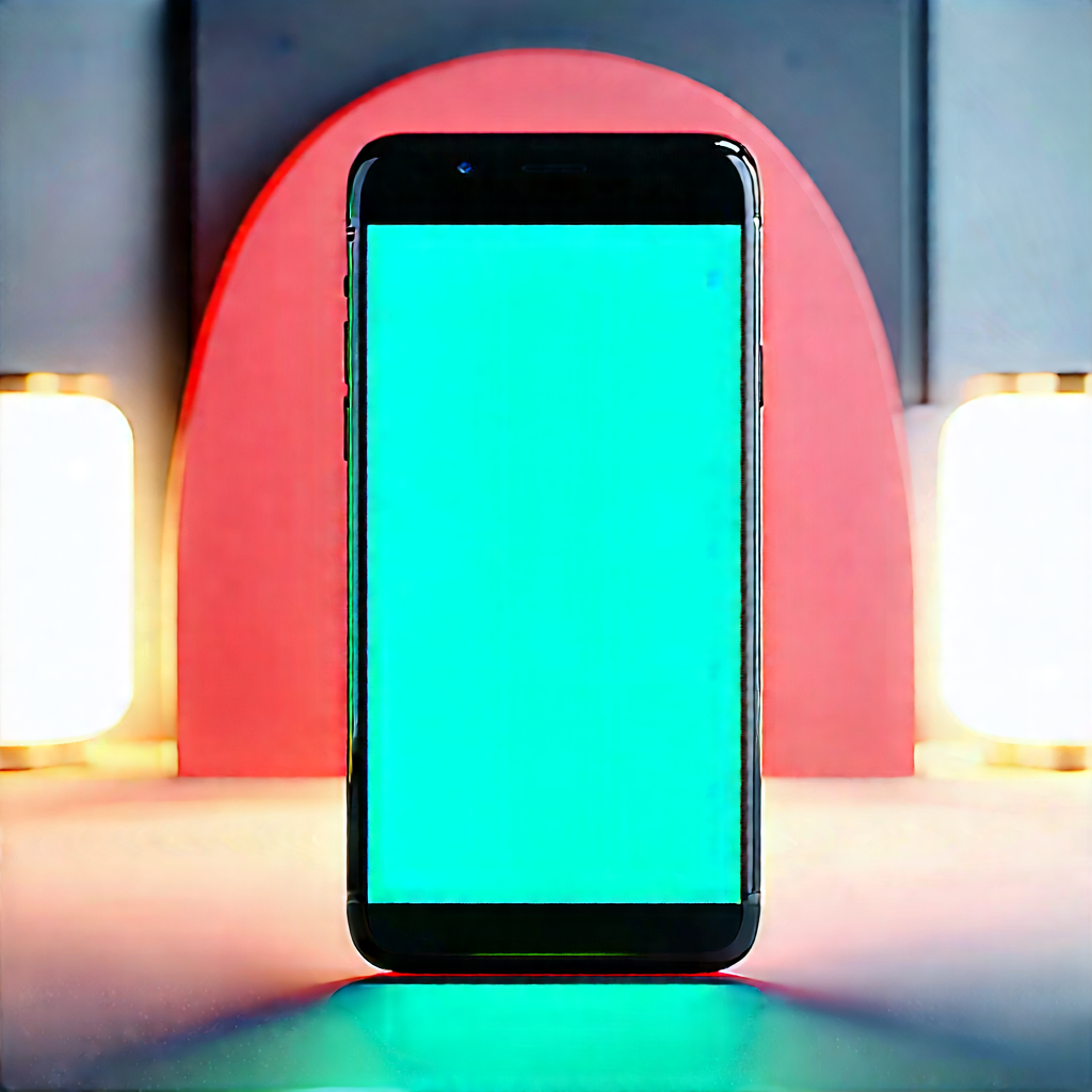 Smartphone With Glowing Screen With Cell Phone