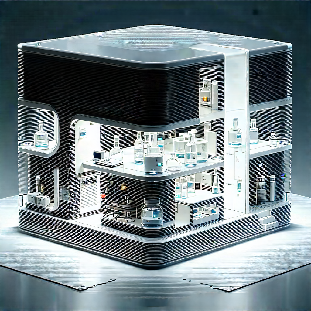 Futuristic Research Laboratory With Three-dimensional Model