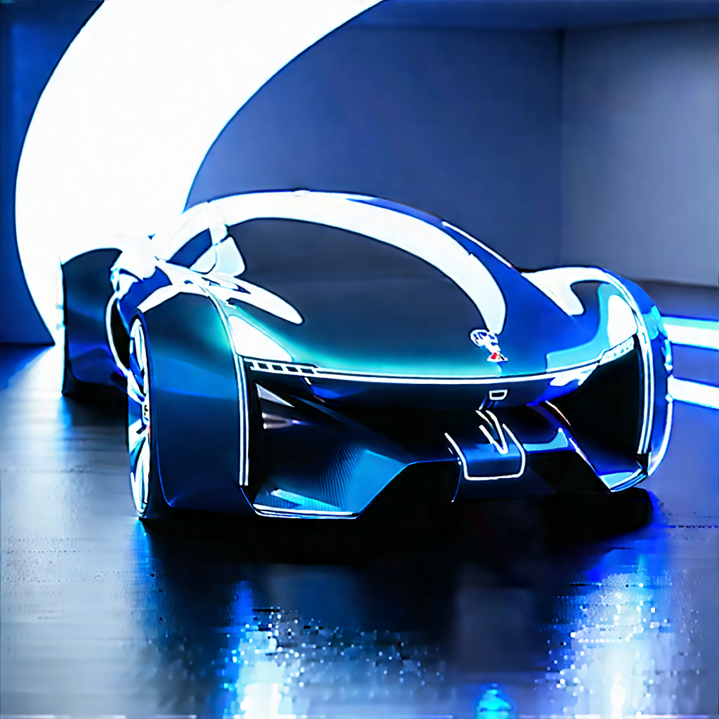 Innovative Electric Vehicle Design With Futuristic Blue