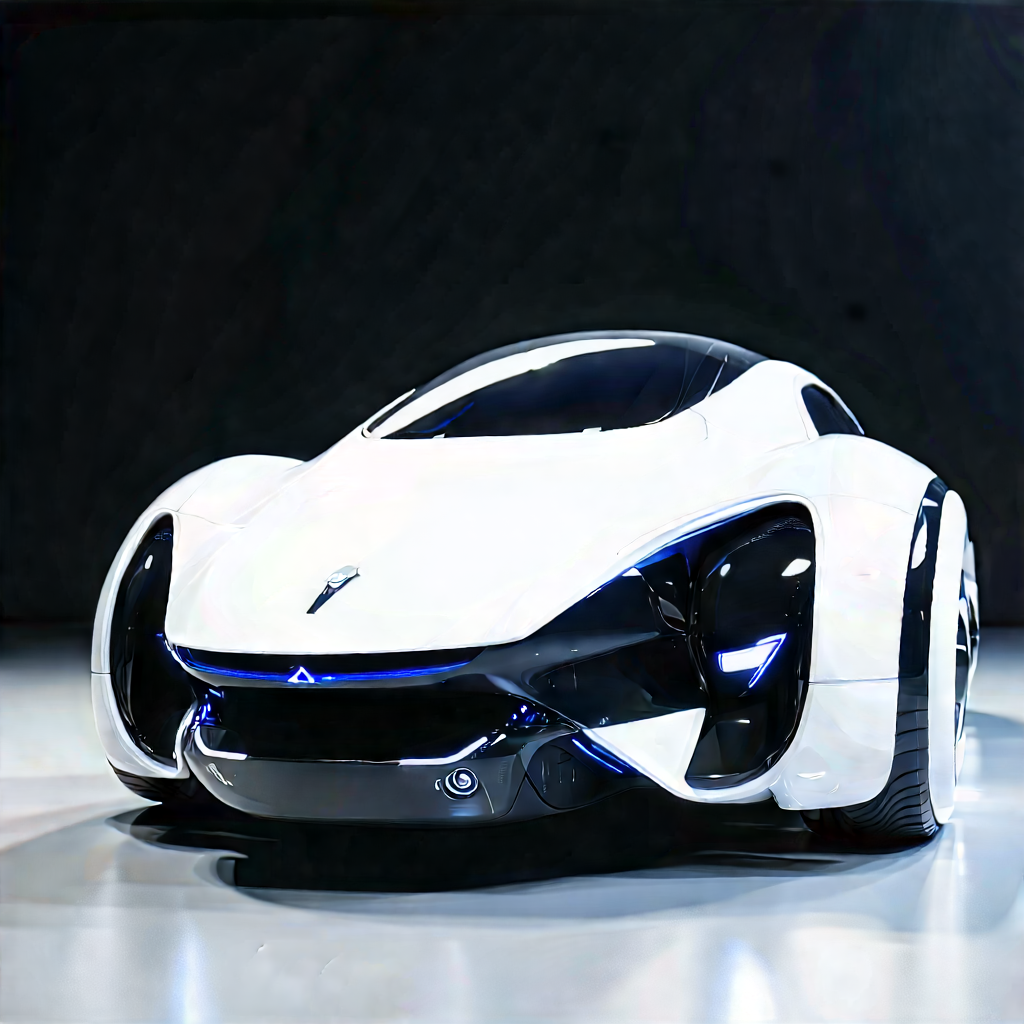 Innovative Electric Vehicle (design:1.24) With White Sports