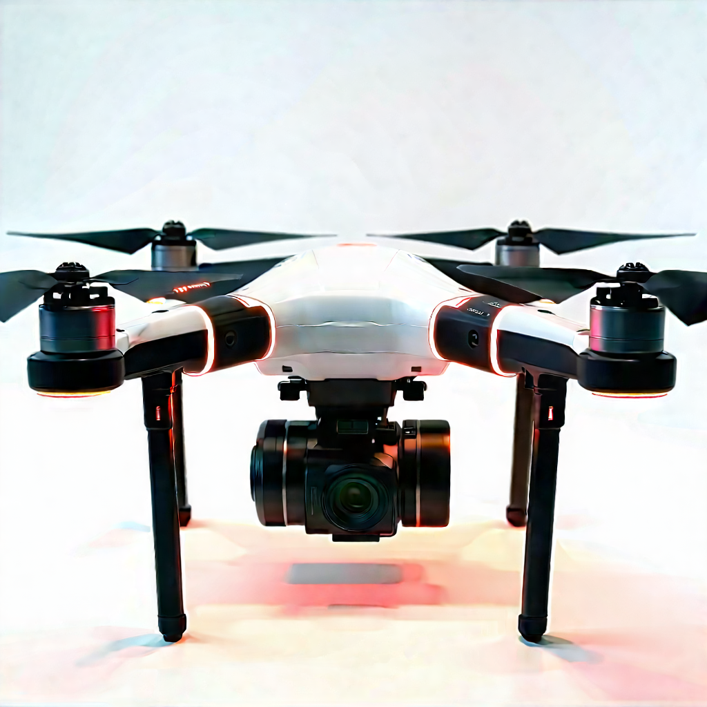 Drone With User Interface With White Black