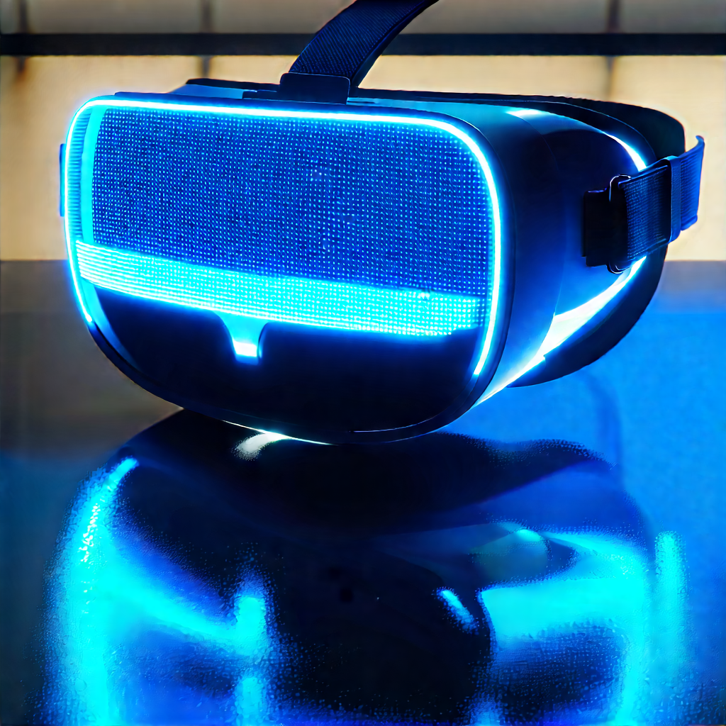 Vr Headset With Holographic Display With Pair Blue