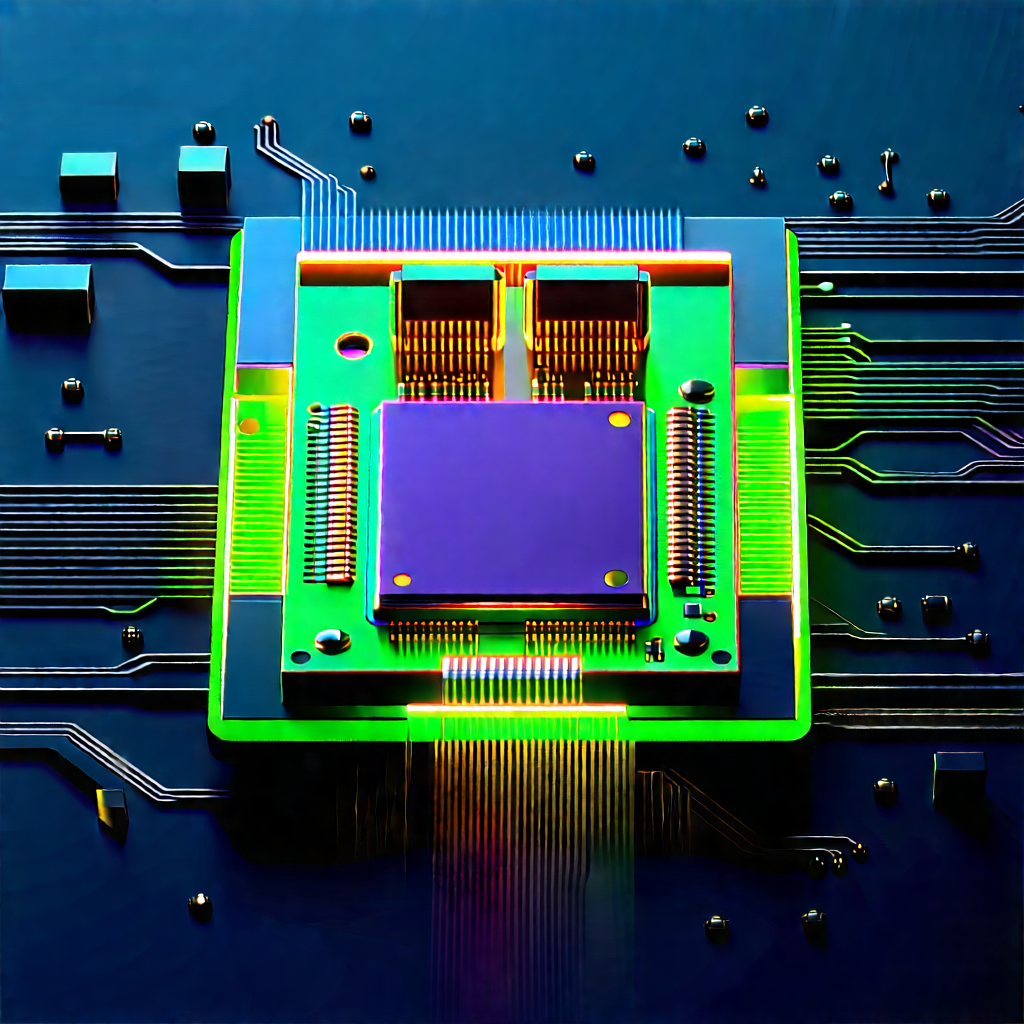 Microchip with neon accents