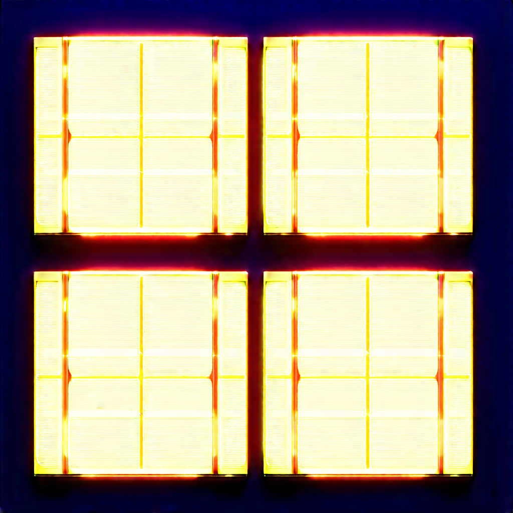 Solar panel with neon accents