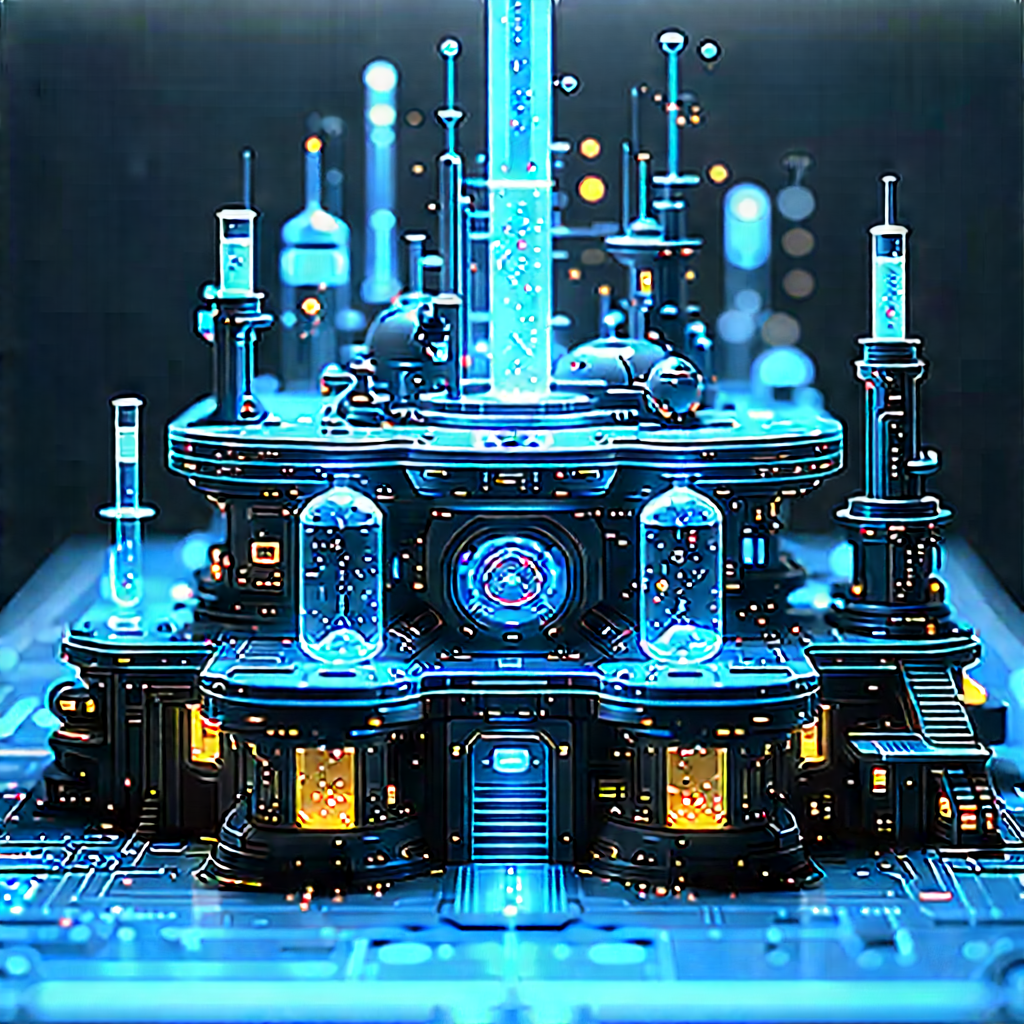 Futuristic Research Laboratory With Image, There